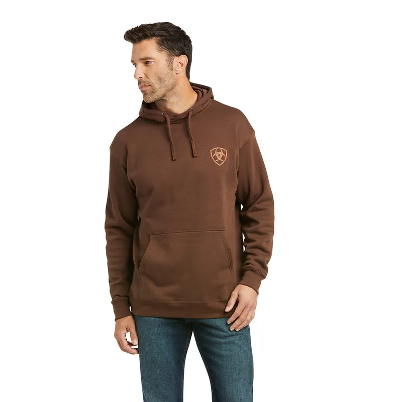 'Ariat' Men's Patriot 2.0 Hoodie - Tan / Dark Brown