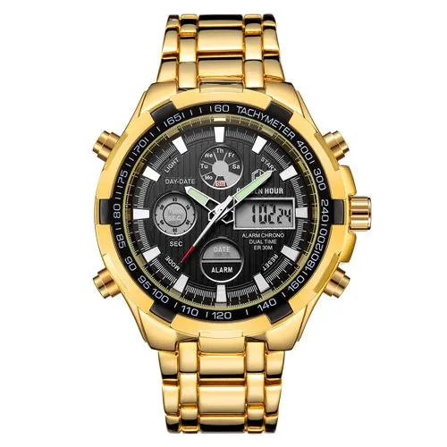 Black face fashion watches for men