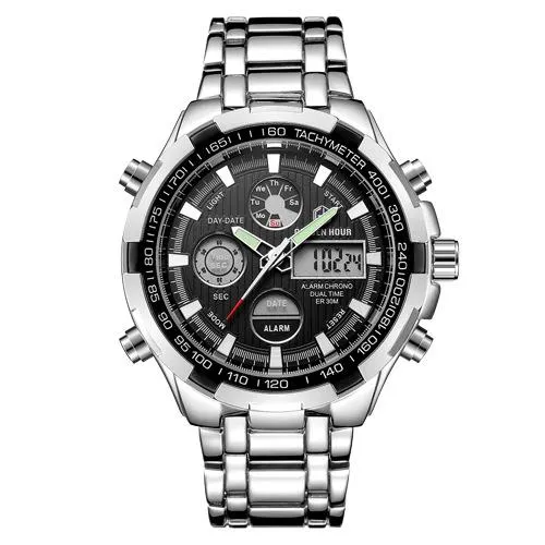 Black face fashion watches for men