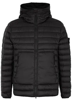 Black quilted shell jacket