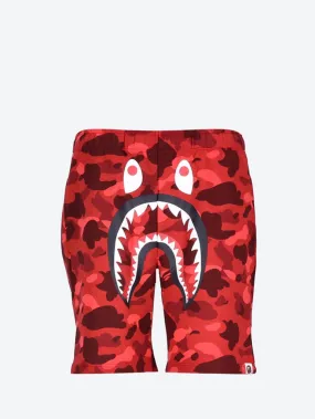 Color camo shark sweatshorts