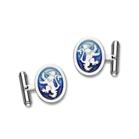 Lion Rampant Silver Cufflinks ECL107