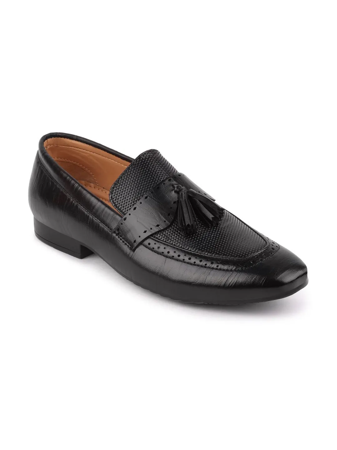 Men Black Casual Slip-On Loafers