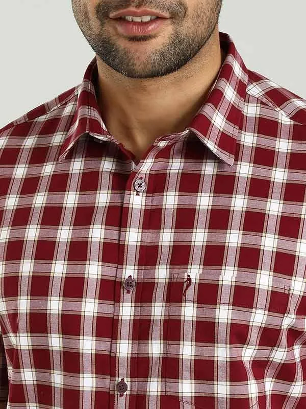 Men Checked Half Sleeve Cotton Shirt