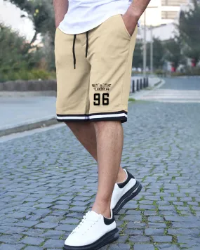 Men Khaki Knee Length Sports Shorts