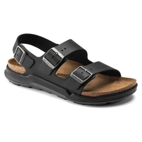 Milano Rugged Sandal - Black Oiled Leather