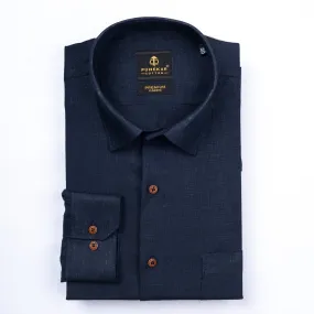 Navy Blue Color Prime Linen Shirt For Men