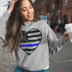 Thin Blue Line Heart Unisex Sweatshirt