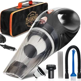 ThisWorx Car Vacuum Cleaner - Portable Handheld Mini Vacuum Cleaner W/ 16ft Cord, Bag, & Attachments - Small Vacuum for Car, RV, Boats, Travel - Car